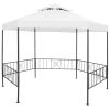 Garden Gazebo 127.2"x108.3"x104.3" White 0.6 oz/ft²