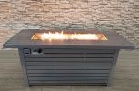 Living Source International Steel Propane/Natural Gas Outdoor Fire Pit Table with Lid