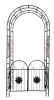 Metal Garden Arch with doors Garden Arbor Trellis Climbing Plants Support Arch Outdoor Arch Wedding Arch Party Events Archway Black