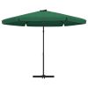 Outdoor Parasol with Steel Pole 118.1" Green