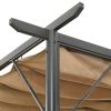Pergola with Retractable Roof Taupe 9.8'x9.8' Steel 0.6 oz/ft²