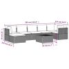 8 Piece Patio Lounge Set with Cushions Gray Poly Rattan