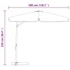 Outdoor Parasol with Steel Pole 118.1"x98.4" Anthracite