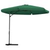 Outdoor Parasol with Steel Pole 118.1" Green