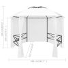 Garden Marquee with Curtains 141.7"x122.8"x104.3" White 0.6 oz/ft²