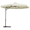 Outdoor Parasol with Steel Pole 118.1" Sand White