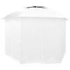 Garden Marquee with Curtains 141.7"x122.8"x104.3" White 0.6 oz/ft²