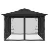 Gazebo with Nets 9.8'x13.1'x8.7' Anthracite