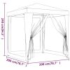 Party Tent with 4 Mesh Sidewalls 6.6'x6.6' White
