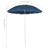 Outdoor Parasol with Steel Pole Blue 70.9"