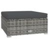 7 Piece Patio Lounge Set with Cushions Poly Rattan Gray