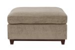 Modular Living Room Furniture Ottoman Camel Chenille Fabric 1pc Cushion Ottoman Couch Exposed Wooden base