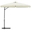 Outdoor Parasol with Steel Pole 118.1" Sand White