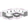 8 Piece Patio Lounge Set with Cushions Poly Rattan Gray
