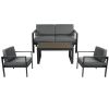 Aluminum Modern 4 Piece Sofa Seating Group For Patio Garden Outdoor