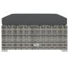 8 Piece Patio Lounge Set with Cushions Poly Rattan Gray