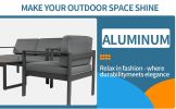 Aluminum Modern 4 Piece Sofa Seating Group For Patio Garden Outdoor