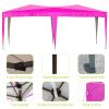 10'x20' EZ Pop Up Canopy Outdoor Portable Party Folding Tent with 6 Removable Sidewalls + Carry Bag + 6pcs Weight Bag Beige Pink