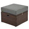 2-Seater Outdoor Patio Daybed Outdoor Double Daybed Outdoor Loveseat Sofa Set with Foldable Awning and Cushions for Garden, Balcony, Poolside, Grey