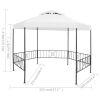 Garden Gazebo 127.2"x108.3"x104.3" White 0.6 oz/ft²