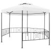 Garden Gazebo 127.2"x108.3"x104.3" White 0.6 oz/ft²