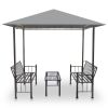 Garden Pavilion with Table and Benches 8.2'x4.9'x7.8' Anthracite