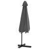 Outdoor Parasol with Steel Pole 118.1"x98.4" Anthracite