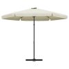 Outdoor Parasol with Steel Pole 118.1" Sand White
