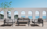 Aluminum Modern 4 Piece Sofa Seating Group For Patio Garden Outdoor
