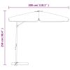 Outdoor Parasol with Steel Pole 118.1" Taupe