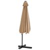 Outdoor Parasol with Steel Pole 118.1" Taupe