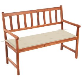 Patio Bench with Cushion 47.2" Solid Acacia Wood (Color: Brown)