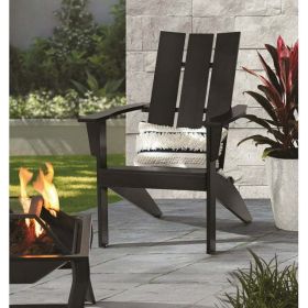 Wood Outdoor Modern Adirondack Chair (Color: black)
