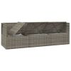 4 Piece Patio Lounge Set with Cushions Gray Poly Rattan