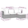 4 Piece Patio Lounge Set with Cushions Gray Poly Rattan